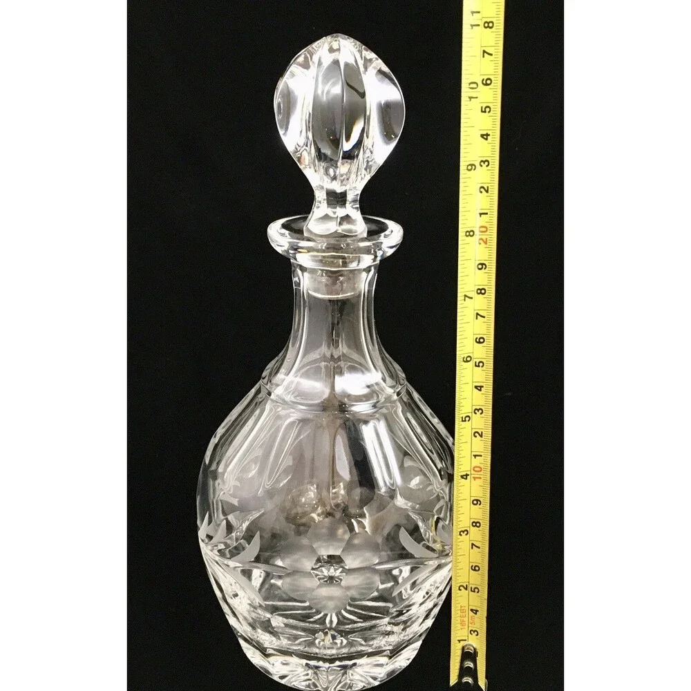 Gorham Crystal Wine Decanter 11” Tall “Spring Meadow” Clear